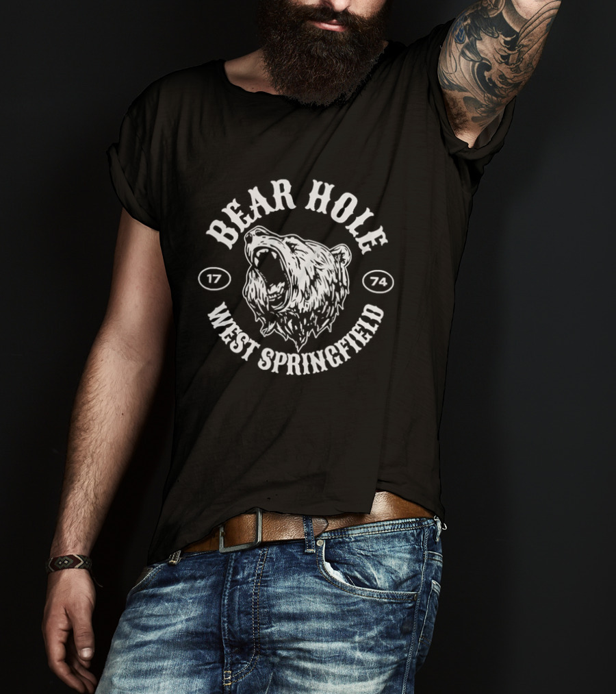 Bear Hole West Springfield 1774 Roaring Bear Head T-Shirt