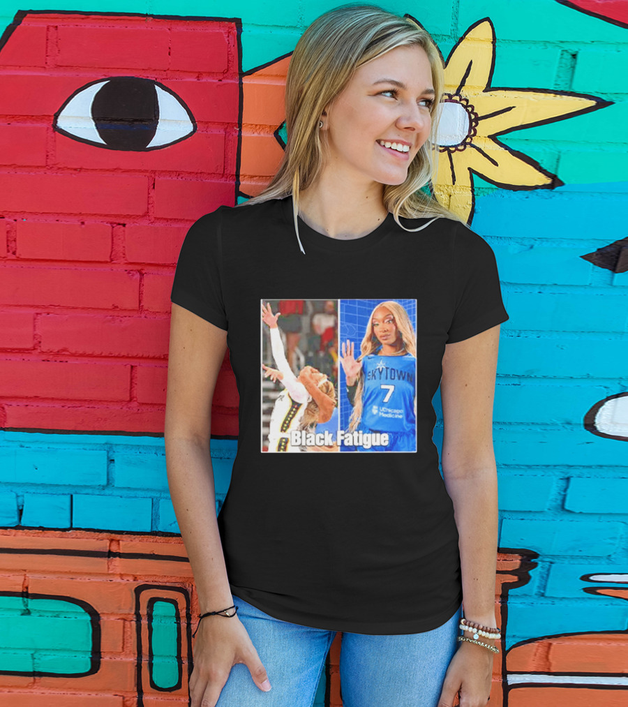 Skytown WNBA Black Fatigue Meme DiJonai Carrington Sophie Cunningham Hard Foul T-Shirt