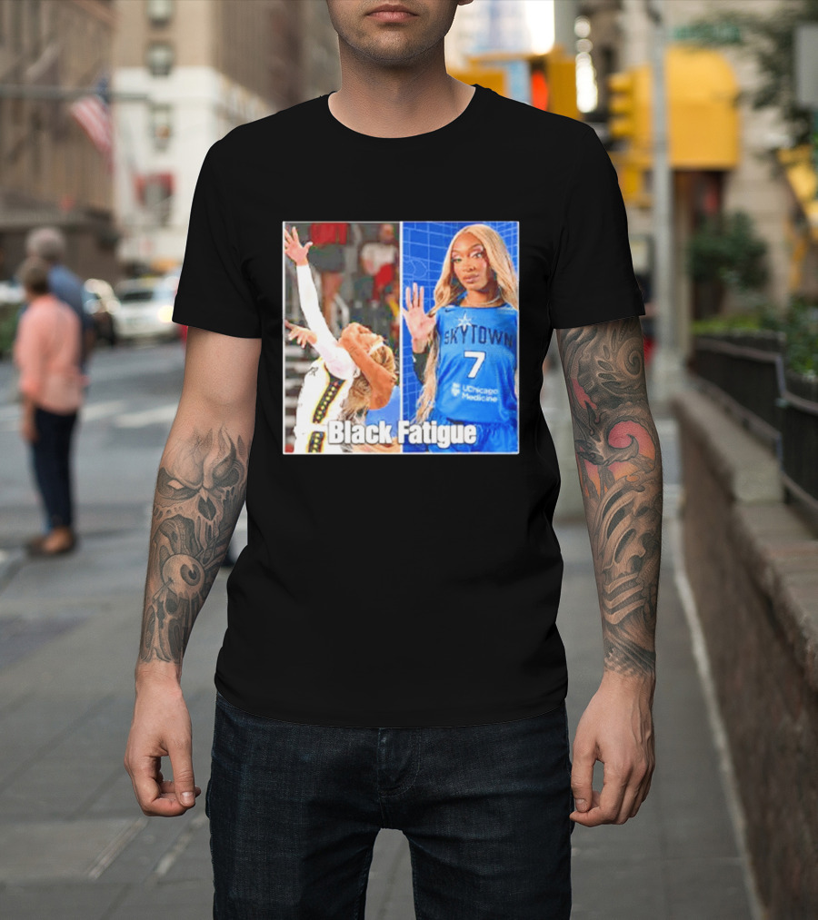 Skytown WNBA Black Fatigue Meme DiJonai Carrington Sophie Cunningham Hard Foul T-Shirt
