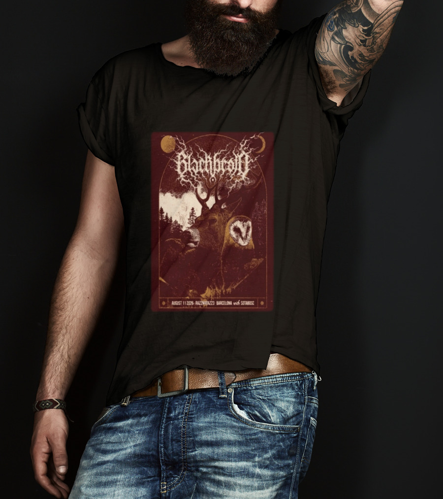 Blackbraid August 11 2026 Razzmatazz 3 Barcelona With Sotabosc Deer Owl Moon T-Shirt