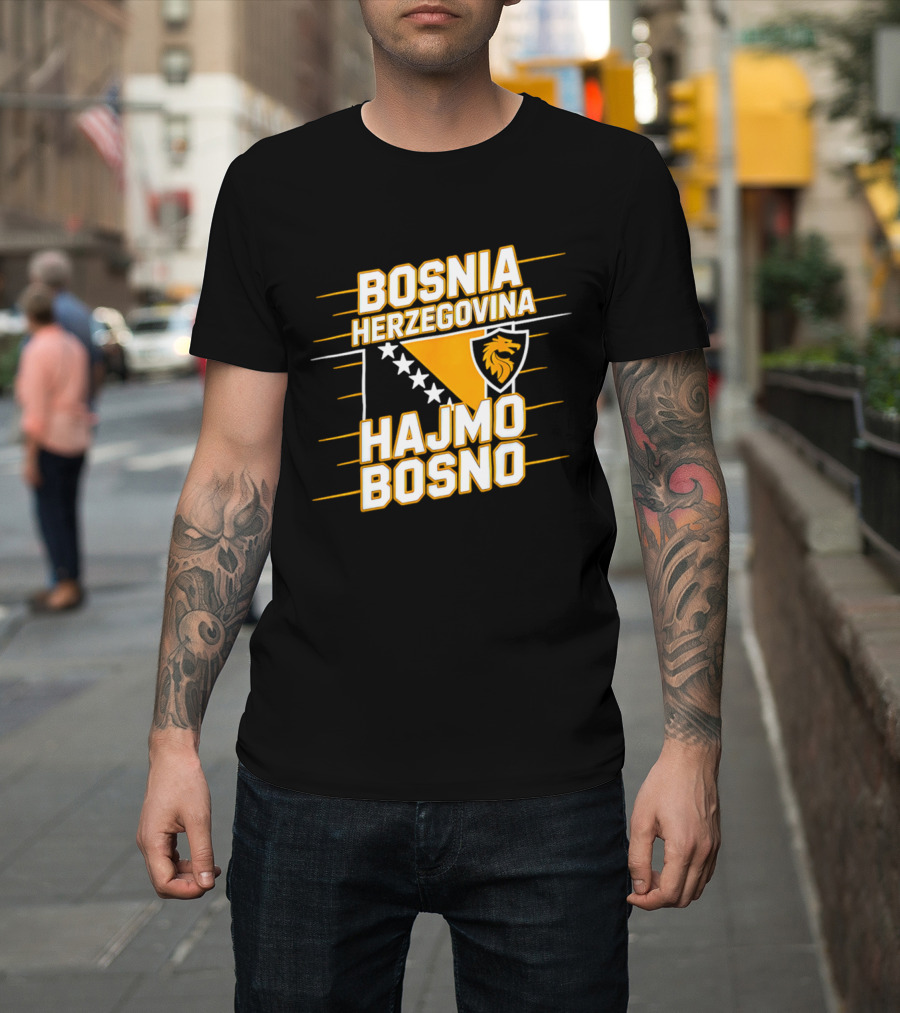 Bosnia Herzegovina Hajmo Bosno Crest And Stars T-Shirt