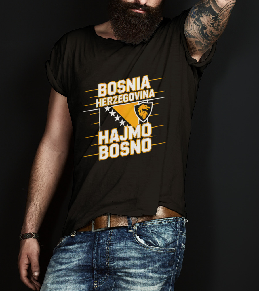 Bosnia Herzegovina Hajmo Bosno Crest And Stars T-Shirt