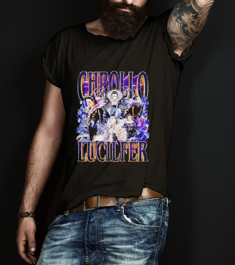 Chrollo Lucilfer Multiple Poses Purple Aura Flames Bootleg Collage Anime Hunter X Hunter T T-Shirt
