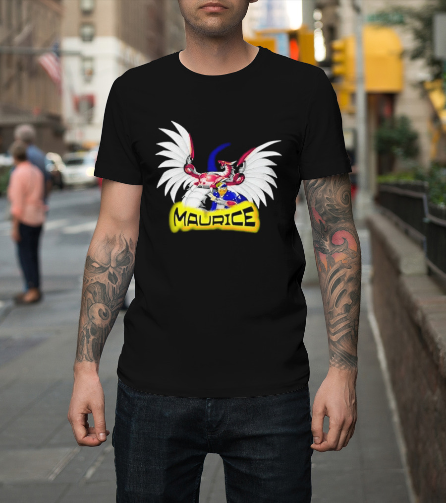 Maurice Cybernetic Dragon Winged Anime Duelist Trading Card Yellow T-Shirt