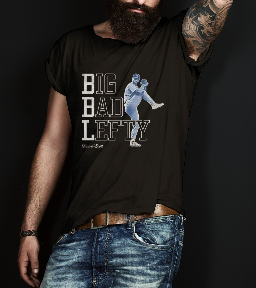 Miguel Rojas Wearing Tanner Scott Big Bad Lefty 66 T-Shirt