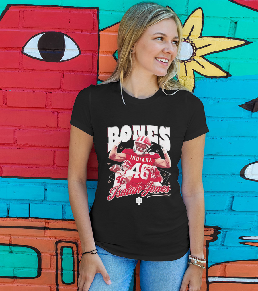 Isaiah Jones Indiana Hoosiers Football Bones 46 T-Shirt