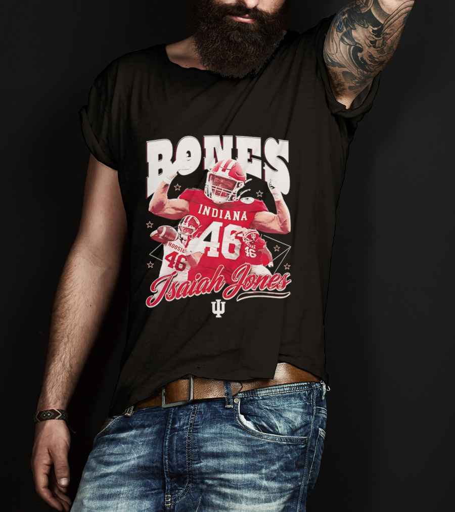 Isaiah Jones Indiana Hoosiers Football Bones 46 T-Shirt