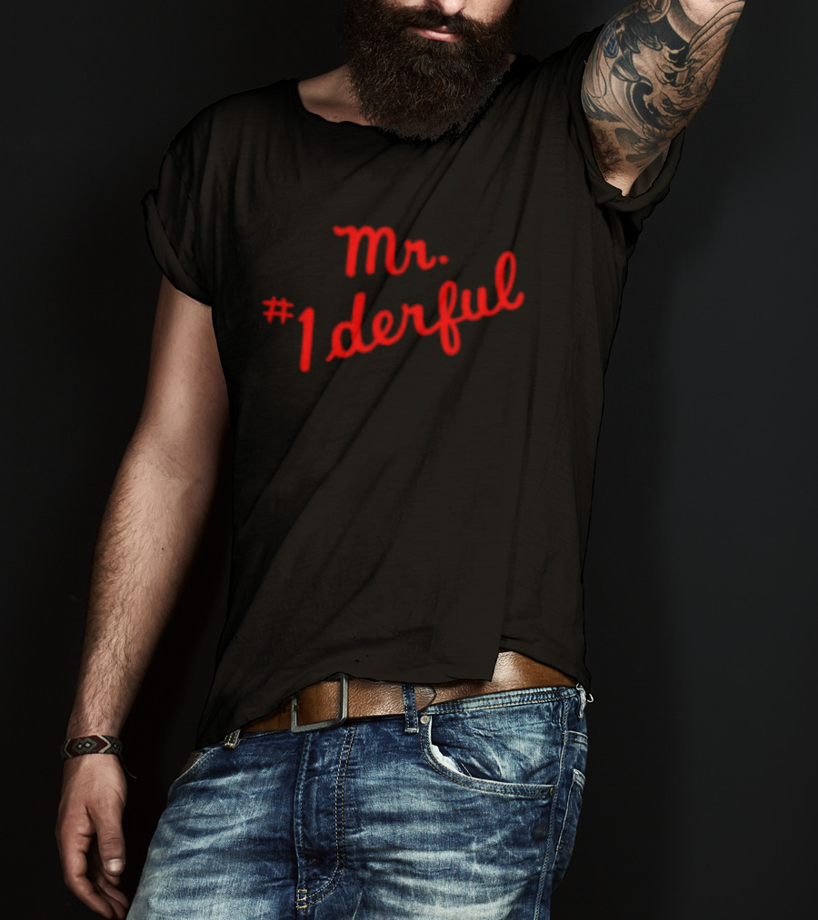 Mr 1derful Red Cursive Handwriting Script T-Shirt