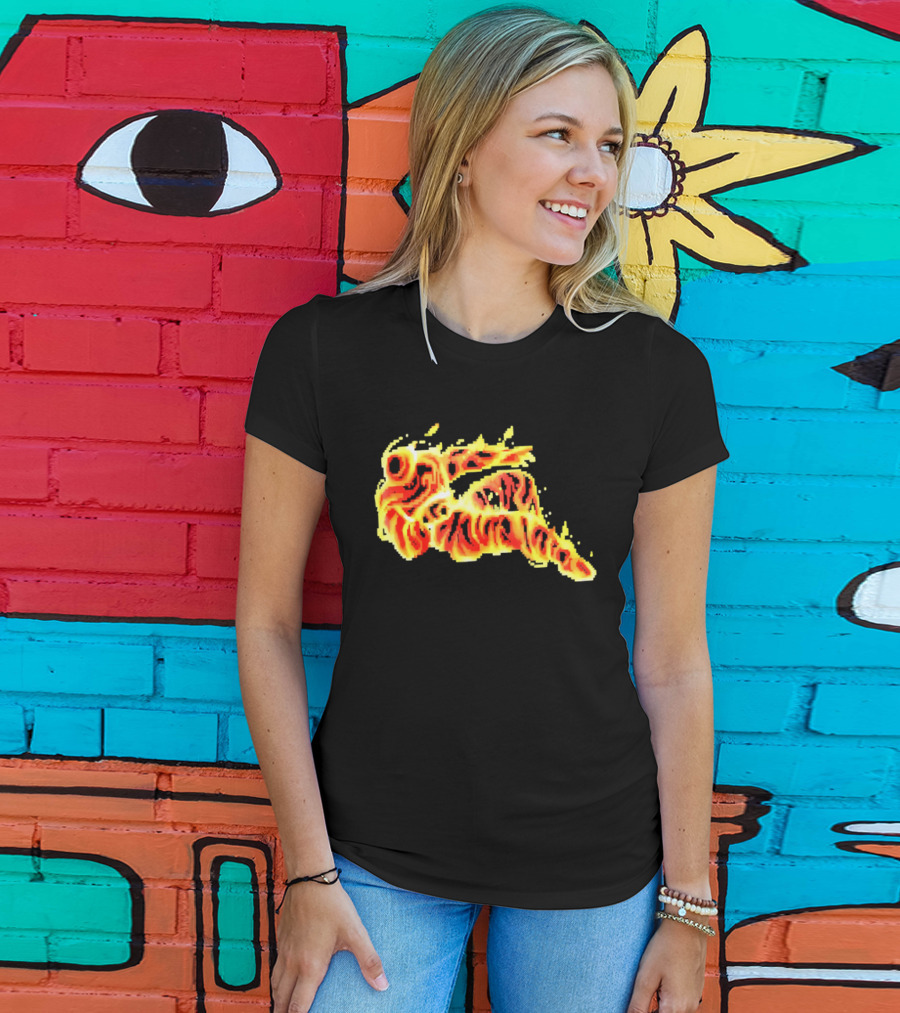 Fiery Waves Of Burning Flame Blaze In Yellow Orange Red Hues T-Shirt