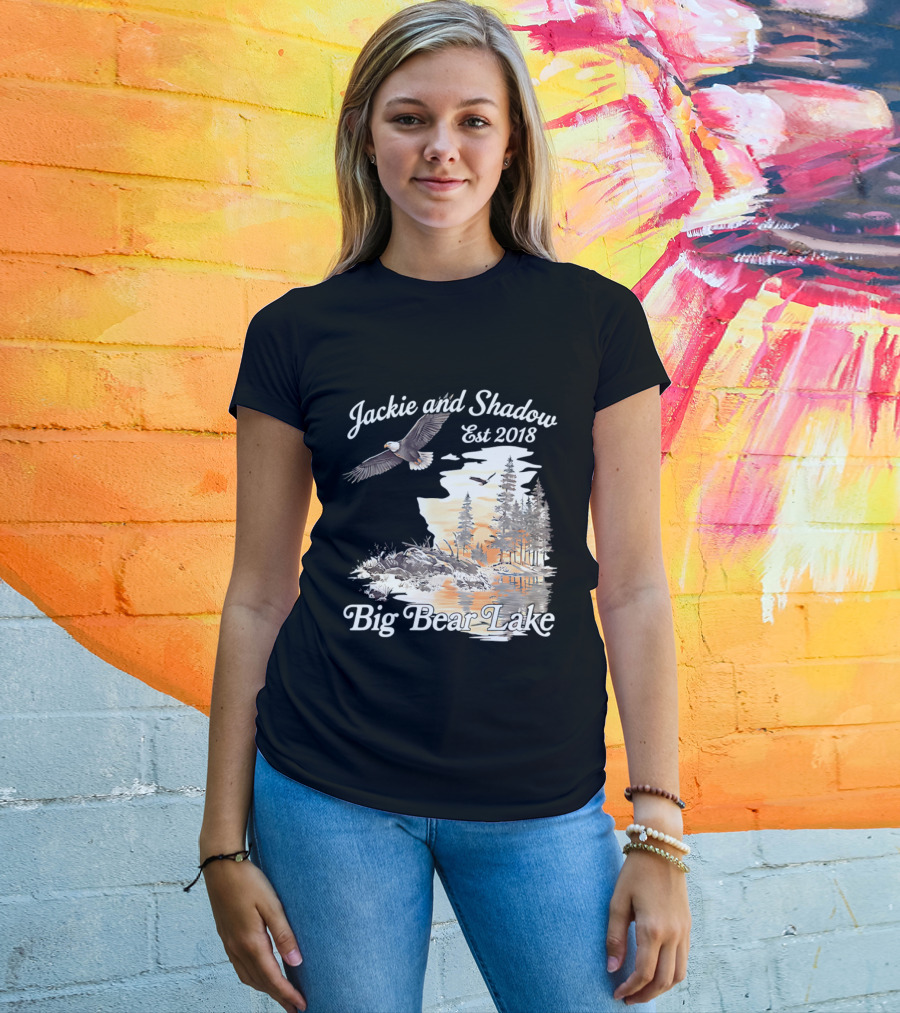 Jackie And Shadow Est 2018 Big Bear Lake Bald Eagles Family Scenic Nature T-Shirt