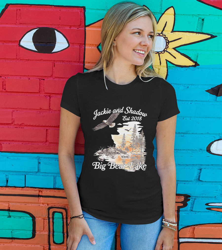 Jackie And Shadow Est 2018 Big Bear Lake Bald Eagles Family Scenic Nature T-Shirt