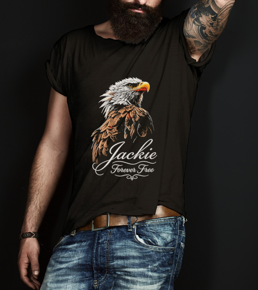 Jackie Forever Free Bald Eagle Detailed Feathers T-Shirt