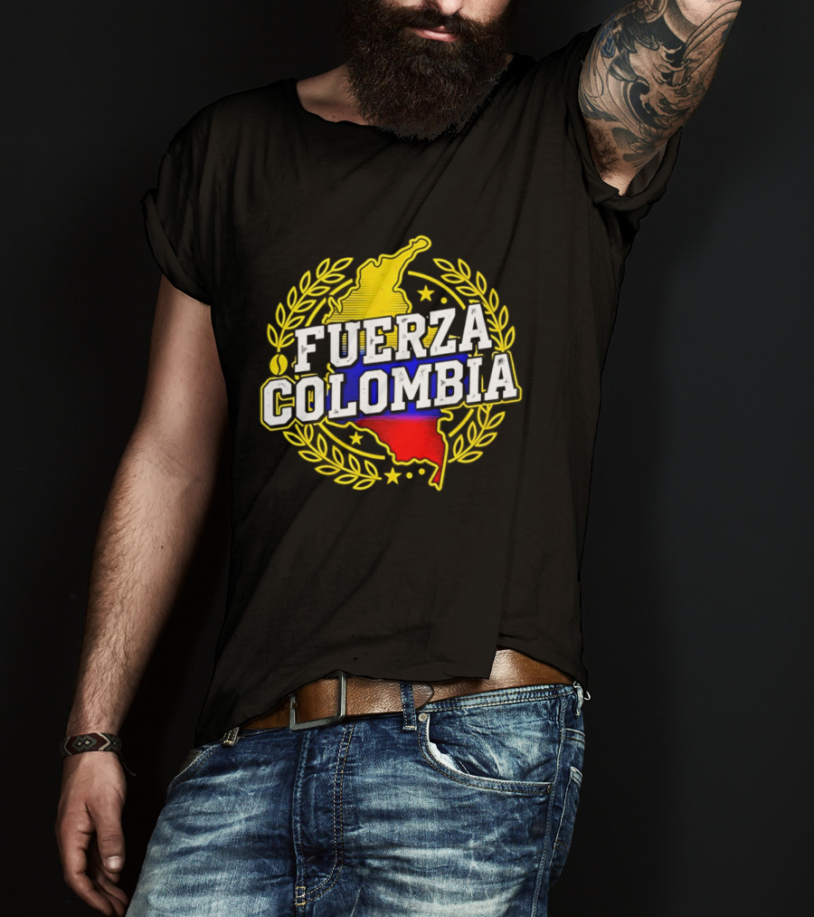 Fuerza Colombia Earthquake Relief Support Colombian Pride Map T-Shirt