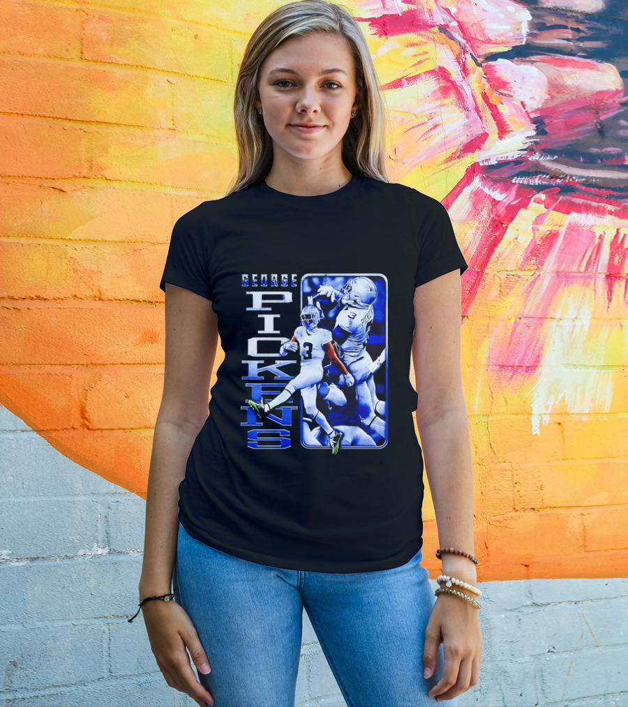 George Pickens Football Catching Collage Blue T-Shirt