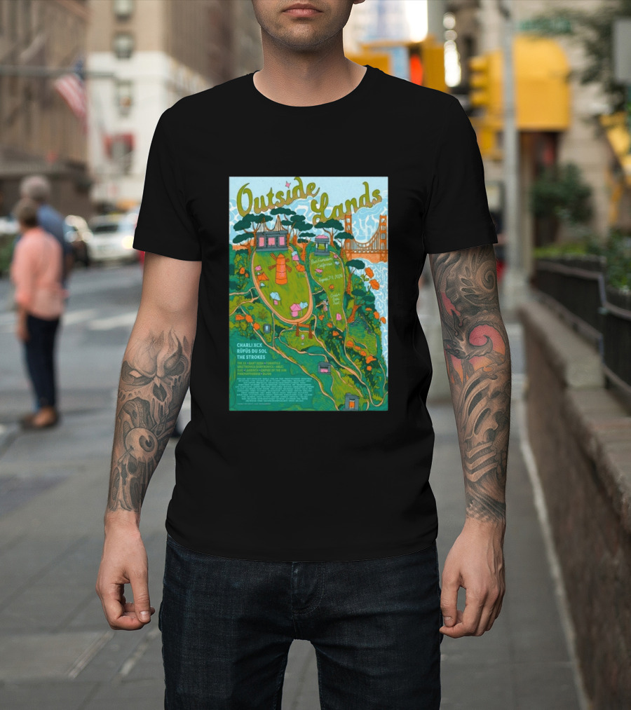 Outside Lands San Francisco August 7 9 2026 Golden Gate Park Charli XCX Rufus Du Sol The Strokes T-Shirt