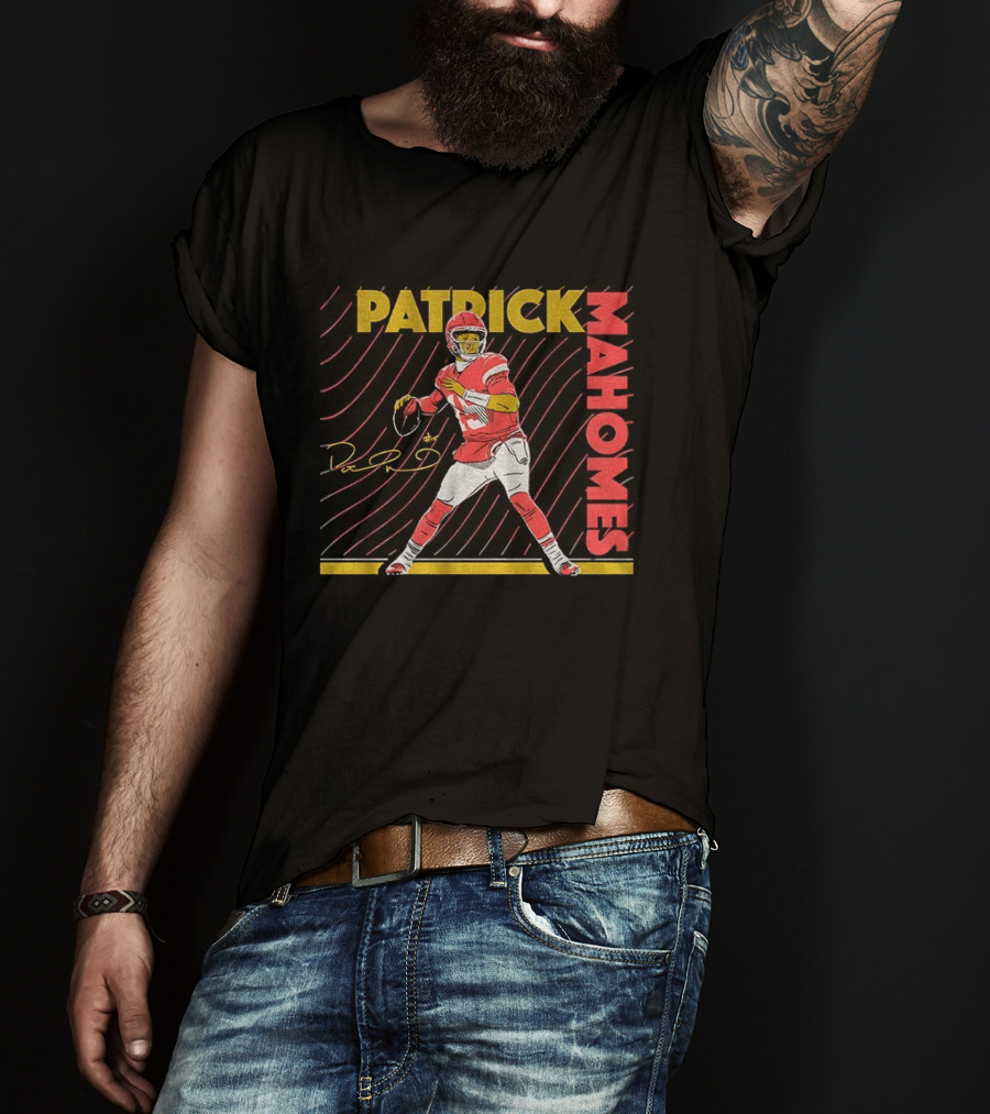 Patrick Mahomes Kansas City Chiefs Football Player Signature T-Shirt