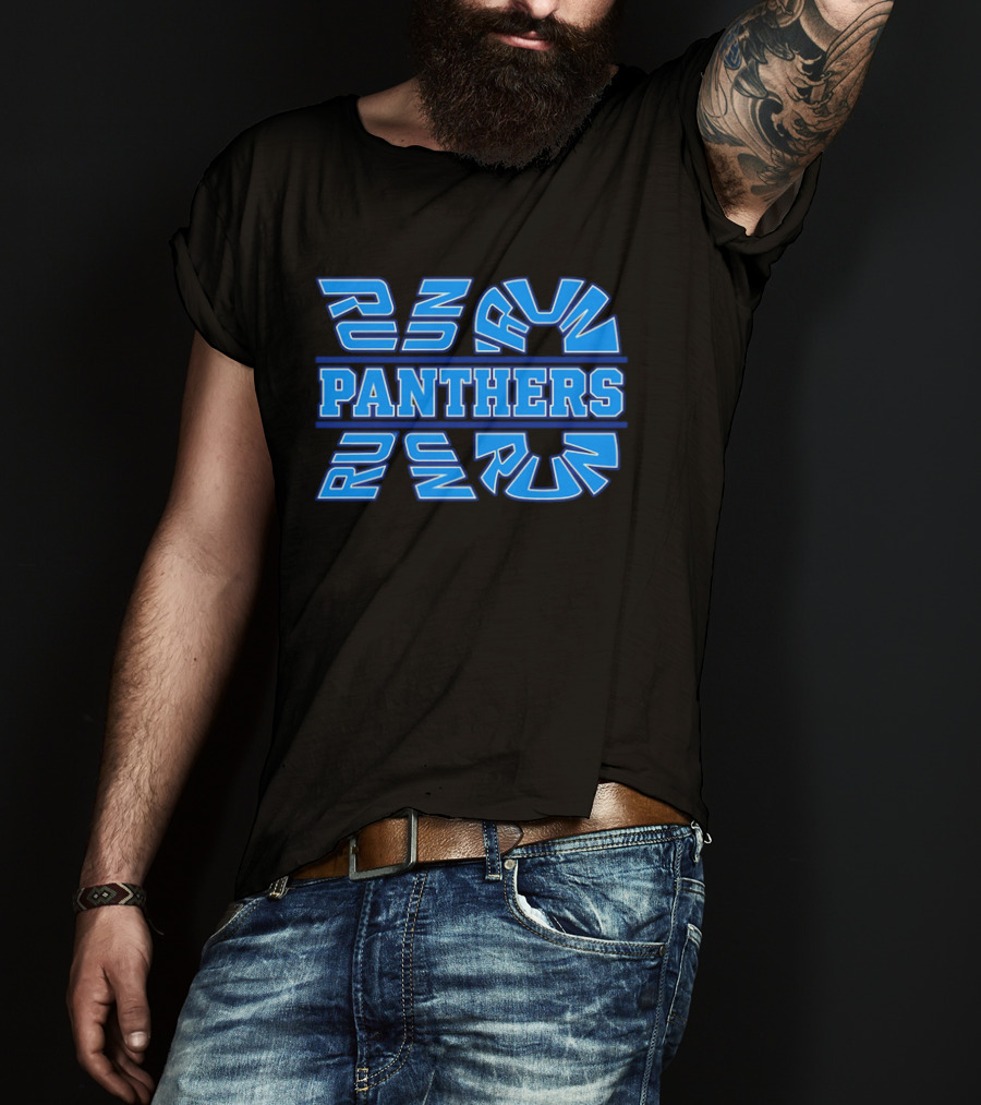 Run Panthers Repeated Blue Kinetic Athletic Block T-Shirt