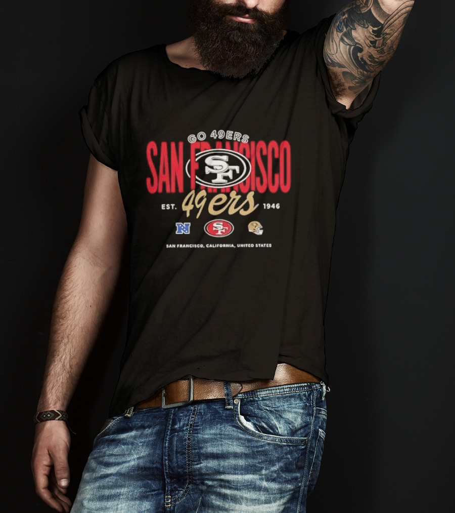 San Francisco 49ers Go 49ers Est 1946 California Nfc Oval Helmet Team T-Shirt