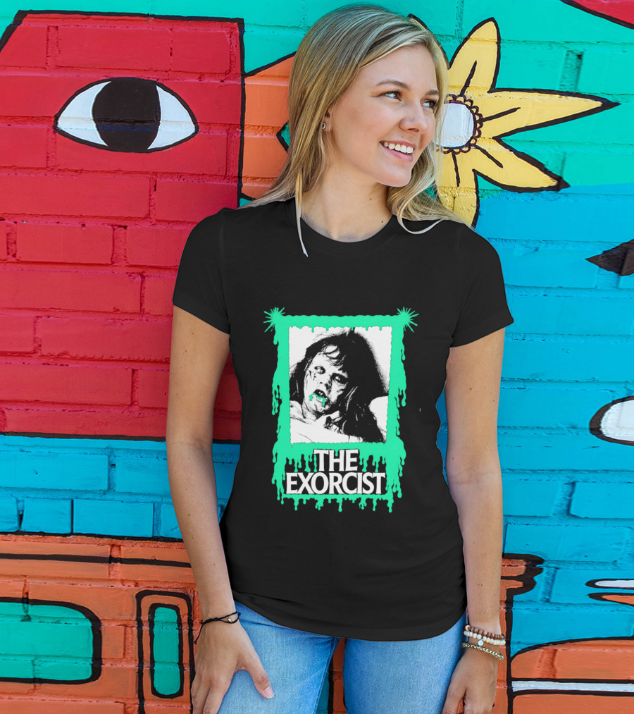The Exorcist Regan Macneil Neon Drip Horror T-Shirt