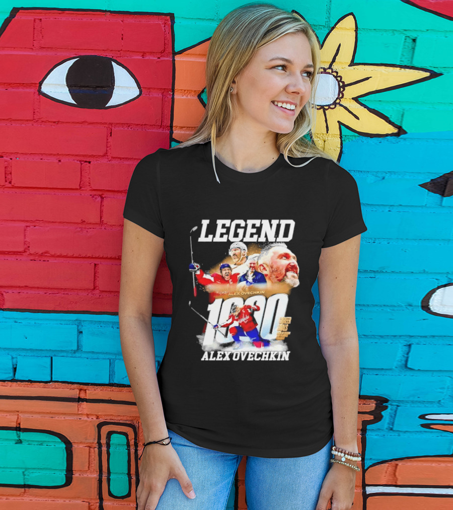 Legend Alex Ovechkin 1000 Career Goals Washington Capitals NHL Player T-Shirt