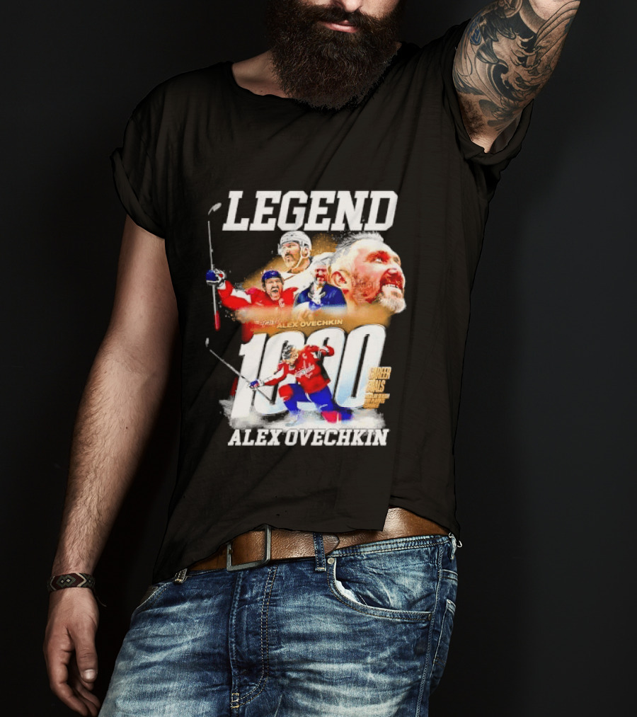 Legend Alex Ovechkin 1000 Career Goals Washington Capitals NHL Player T-Shirt