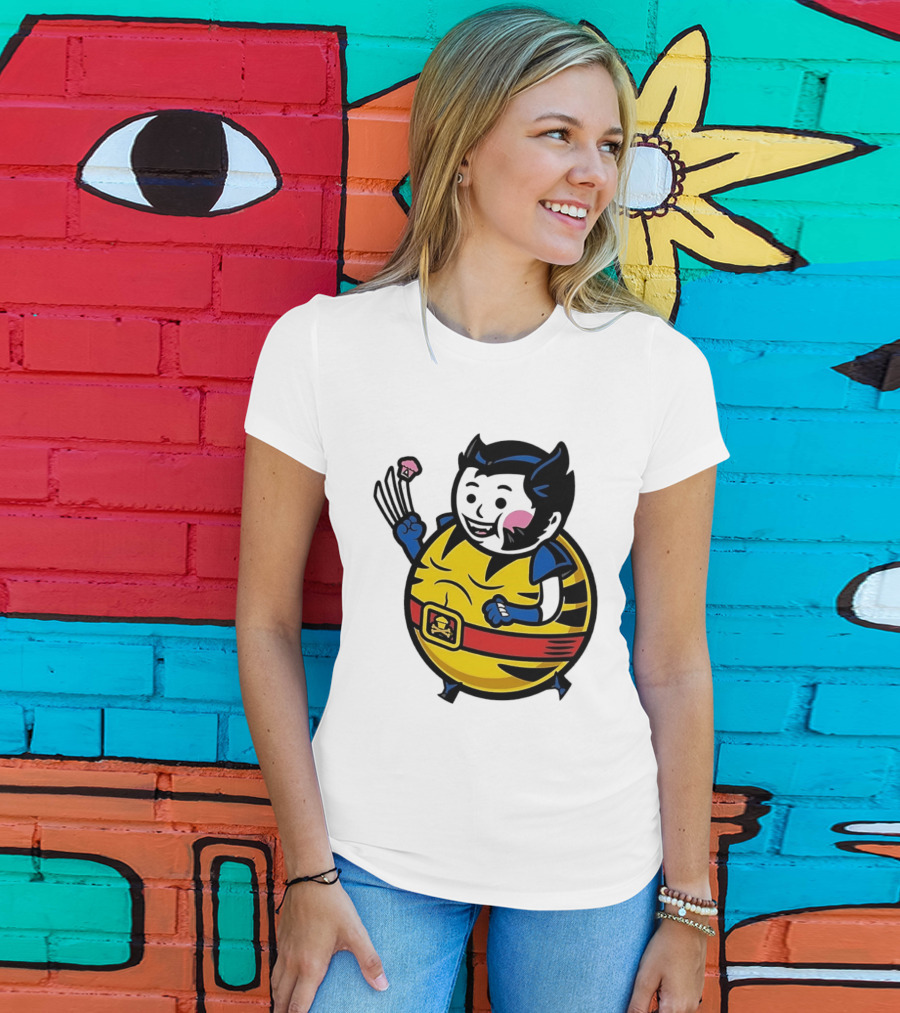 Wolverine Cupcake Fan With Claws And Round Yellow Outfit T-Shirt