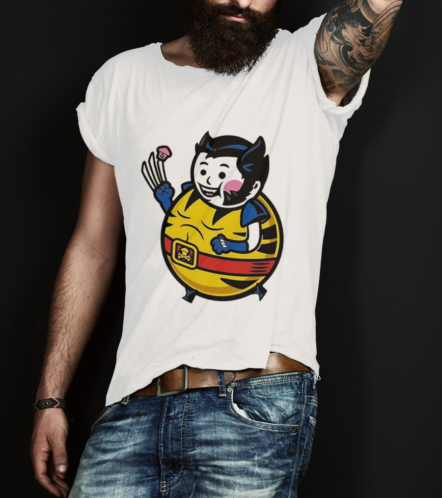 Wolverine Cupcake Fan With Claws And Round Yellow Outfit T-Shirt