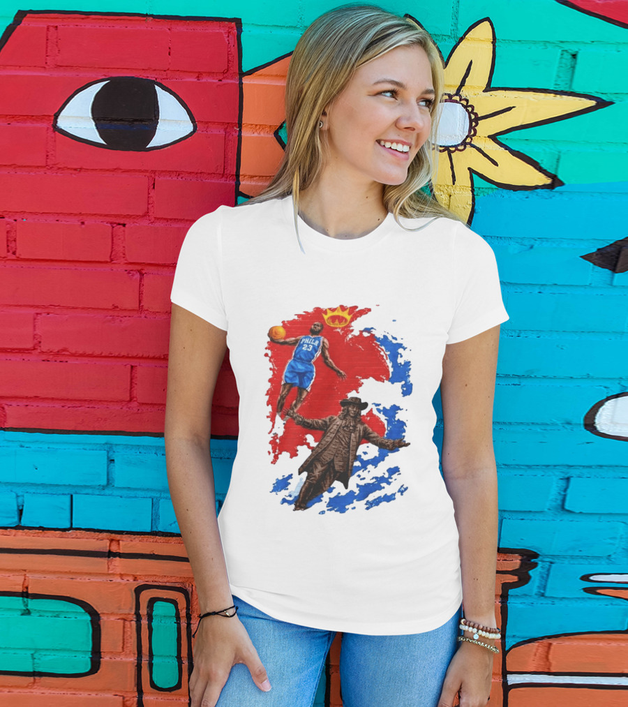 LeBron James Philadelphia Crown Mural Art In Chinatown T-Shirt