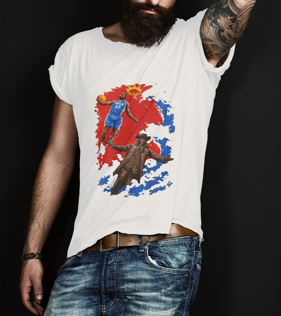 LeBron James Philadelphia Crown Mural Art In Chinatown T-Shirt