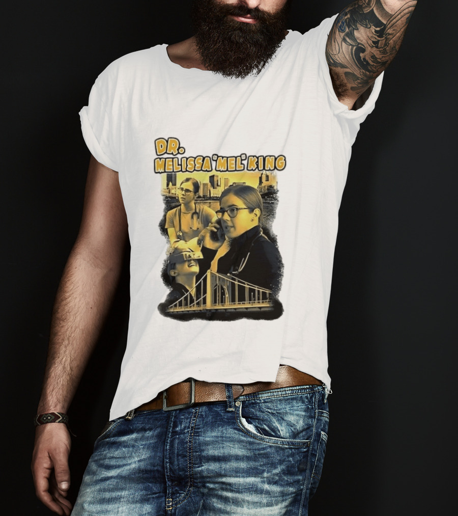 Dr Melissa Mel King Female Doctor Pittsburgh Yellow Bridge Collage T-Shirt