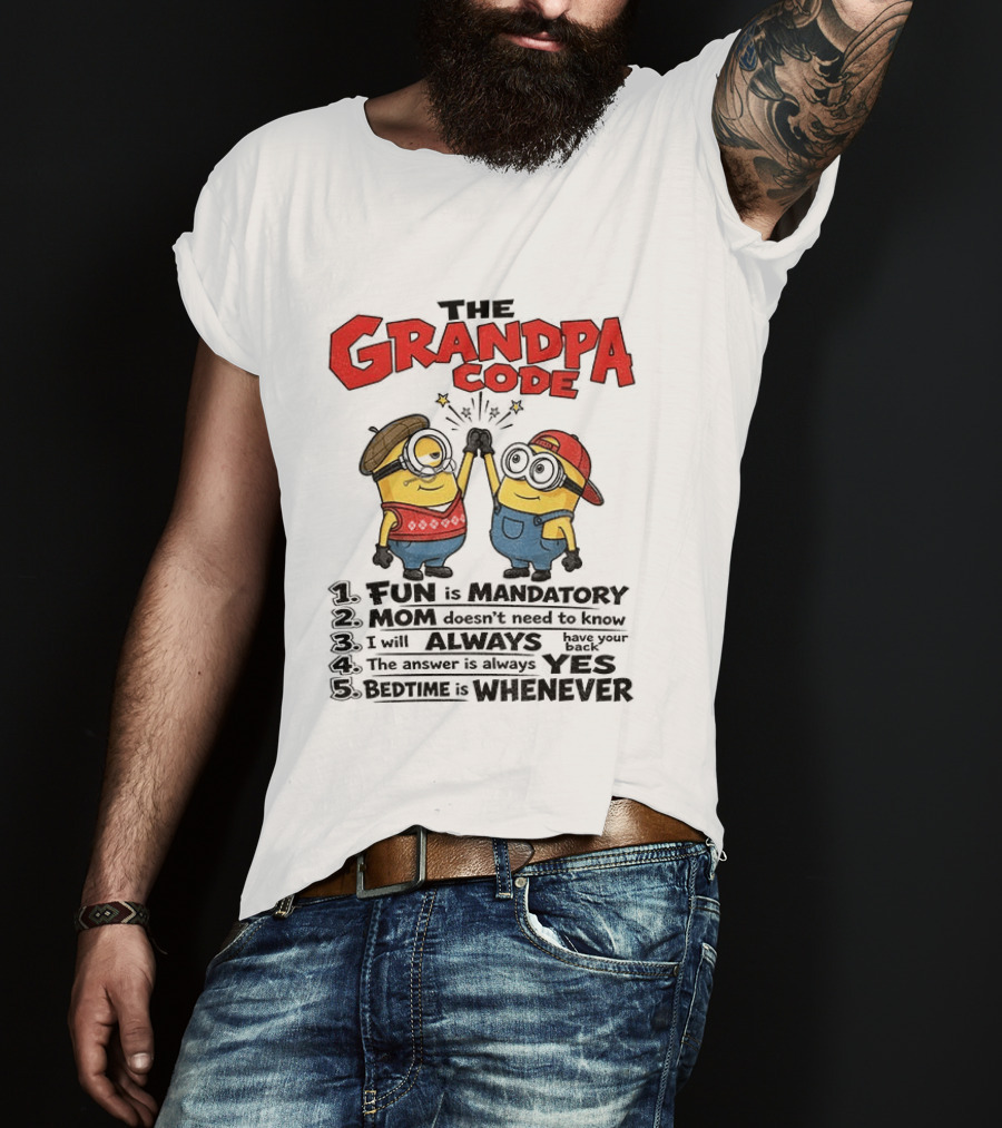 Minion The Grandpa Code Fun Rules Mandatory Mom Minions Humor T-Shirt