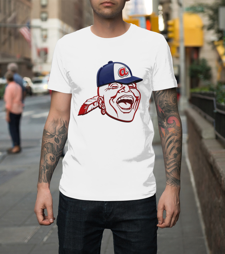 Hank Aaron Era 1970s Atlanta Braves Chief Cap T-Shirt