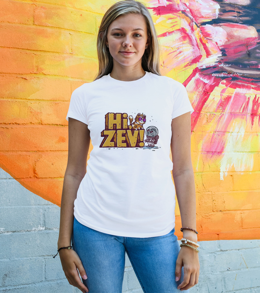 Hi Zev Cartoon Calico Cat Sunglasses Astronaut Creature T-Shirt