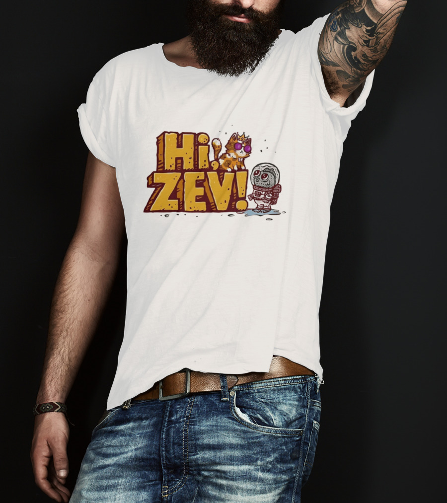 Hi Zev Cartoon Calico Cat Sunglasses Astronaut Creature T-Shirt