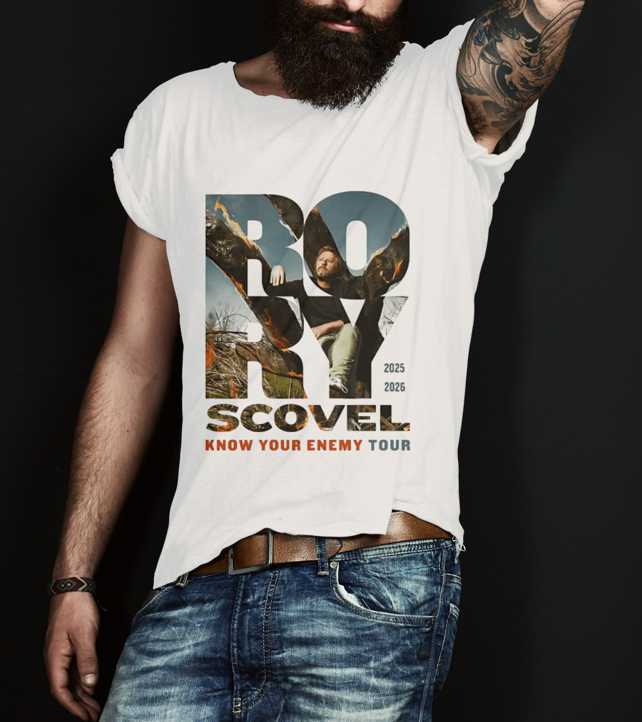 Rory Scovel Know Your Enemy Tour 2023 2026 Fire Backdrop T-Shirt