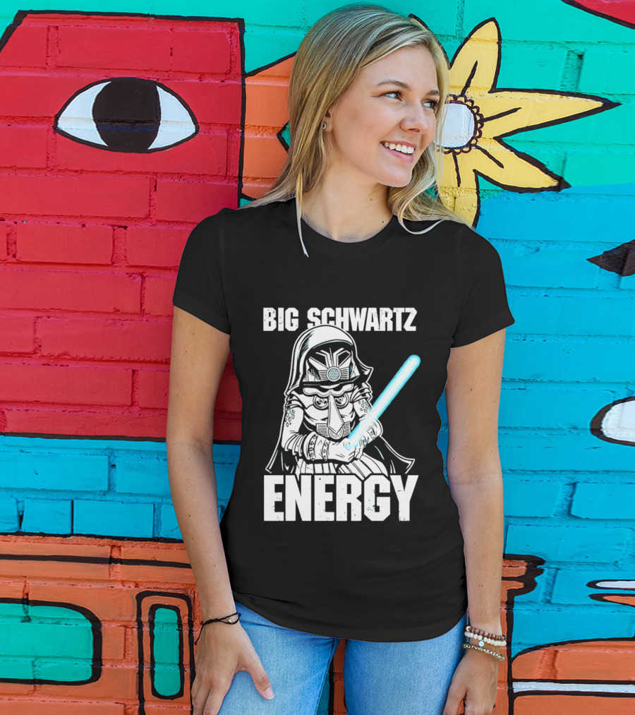 Big Schwartz Energy Dark Helmet Glowing Blue Sword T-Shirt