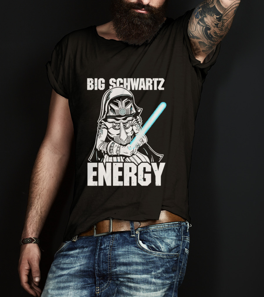 Big Schwartz Energy Dark Helmet Glowing Blue Sword T-Shirt