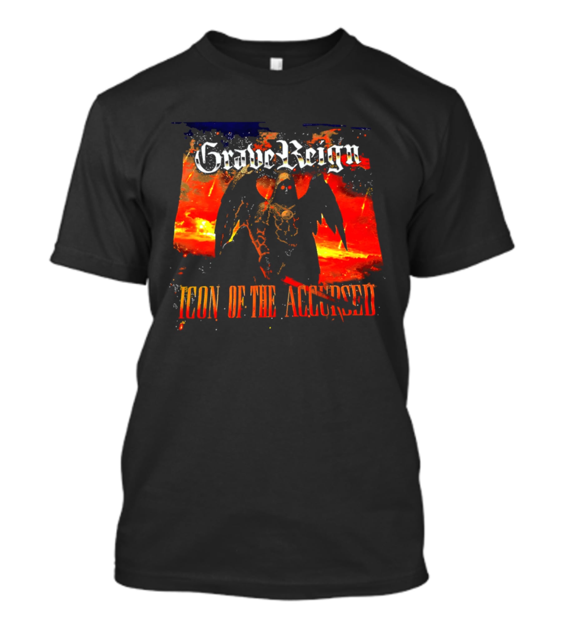 Grave Reign Icon Of The Accursed Winged Figure Sword T-Shirt