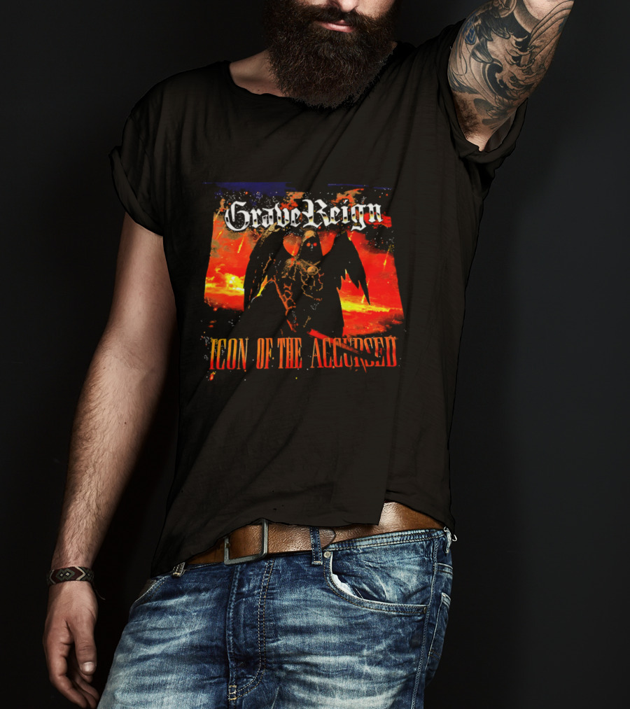 Grave Reign Icon Of The Accursed Winged Figure Sword T-Shirt