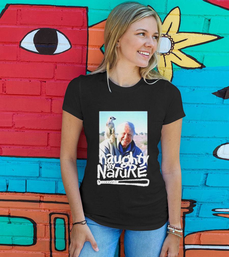 Naughty By Nature David Attenborough Meerkat Wildlife Photo T-Shirt