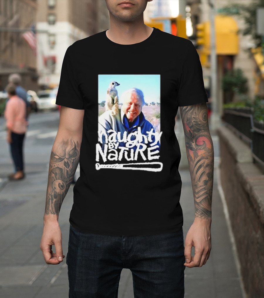 Naughty By Nature David Attenborough Meerkat Wildlife Photo T-Shirt