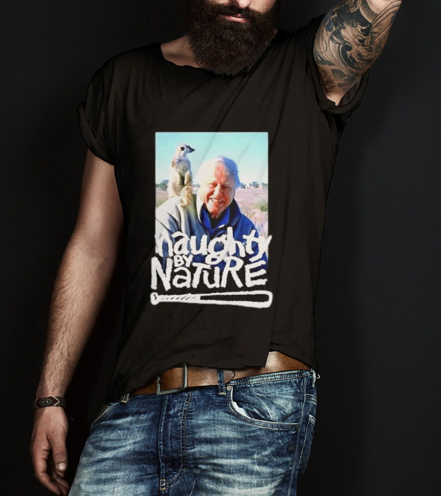 Naughty By Nature David Attenborough Meerkat Wildlife Photo T-Shirt