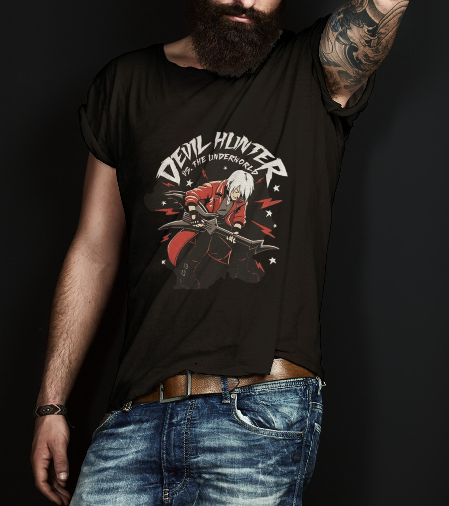 Devil Hunter Vs The Underworld Music Guitar Scott Pilgrim Vs The World T-Shirt