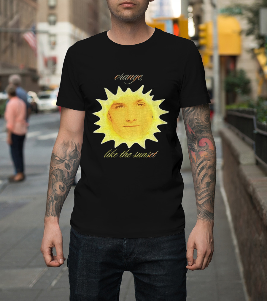 Orange Like The Sunset Face In Sun Design Peeta T-Shirt