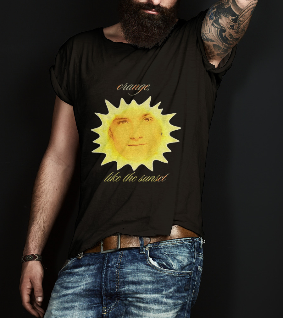 Orange Like The Sunset Face In Sun Design Peeta T-Shirt