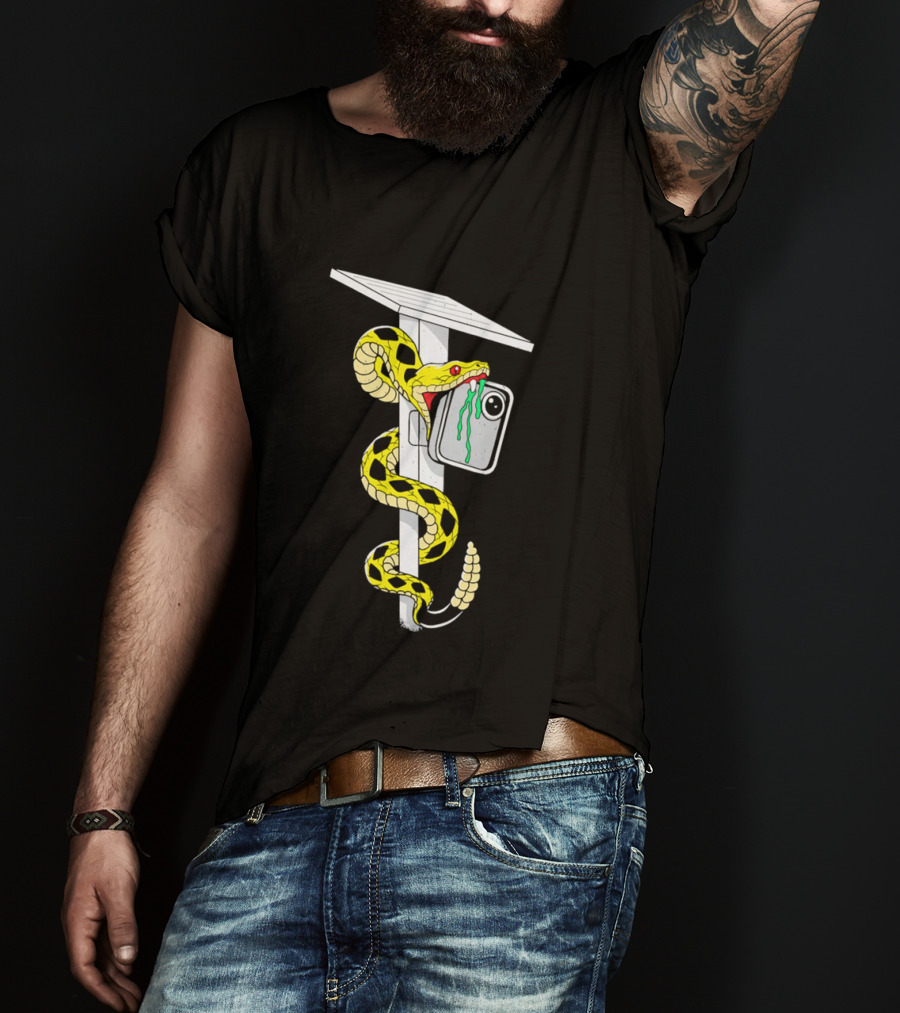 Don't Tread Flock Yellow Snake Wrapped Around Graduation Cap With ID T-Shirt