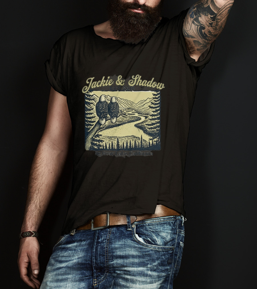 Jackie And Shadow Big Bear Lake Eagles Est 2018 Wildlife Scene T-Shirt