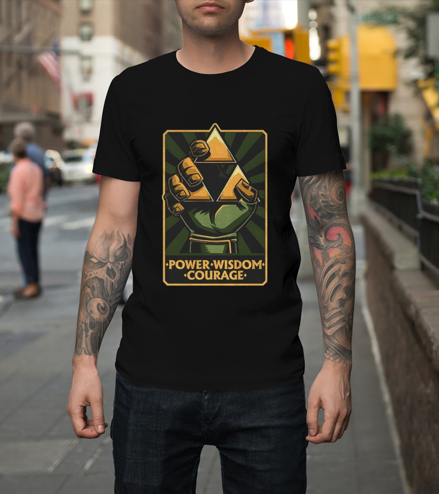 Power Wisdom Courage Triforce Hand The Legend Of Zelda T-Shirt