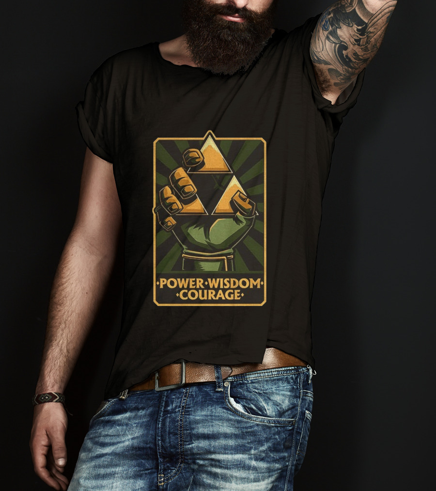 Power Wisdom Courage Triforce Hand The Legend Of Zelda T-Shirt