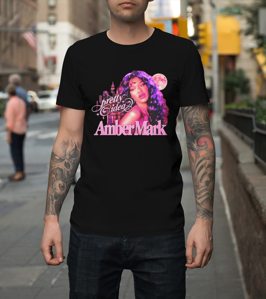 Pretty Idea Amber Mark Woman Moon City Skyline T-Shirt
